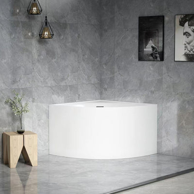 LUKKA BINGIE MINI SKIRT CORNER BATHTUB OVERFLOW GLOSS WHITE 1000MM