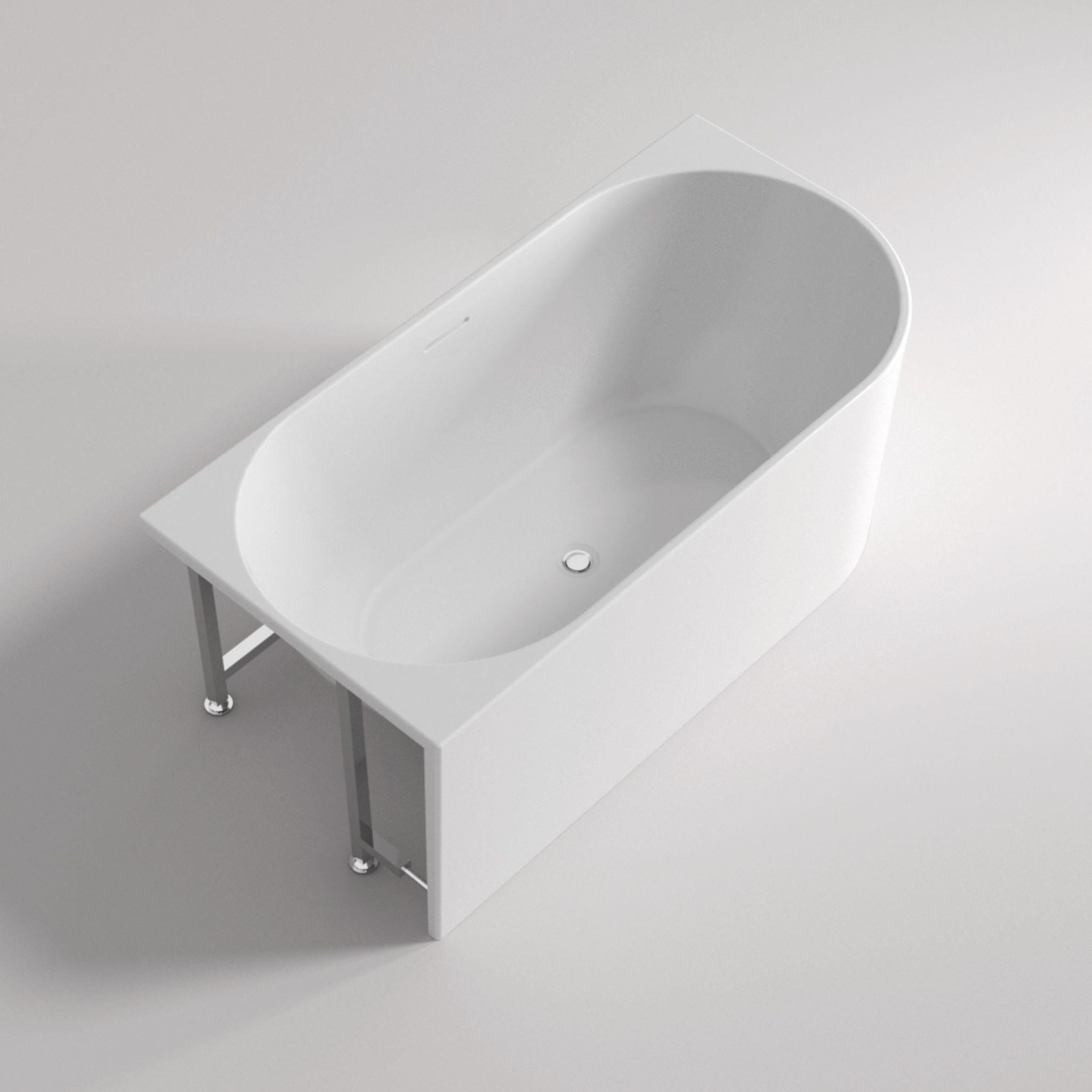 LUKKA BINGIE SKIRT LEFT CORNER BATHTUB OVERFLOW GLOSS WHITE (AVAILABLE IN 1400MM, 1500MM AND 1700MM)
