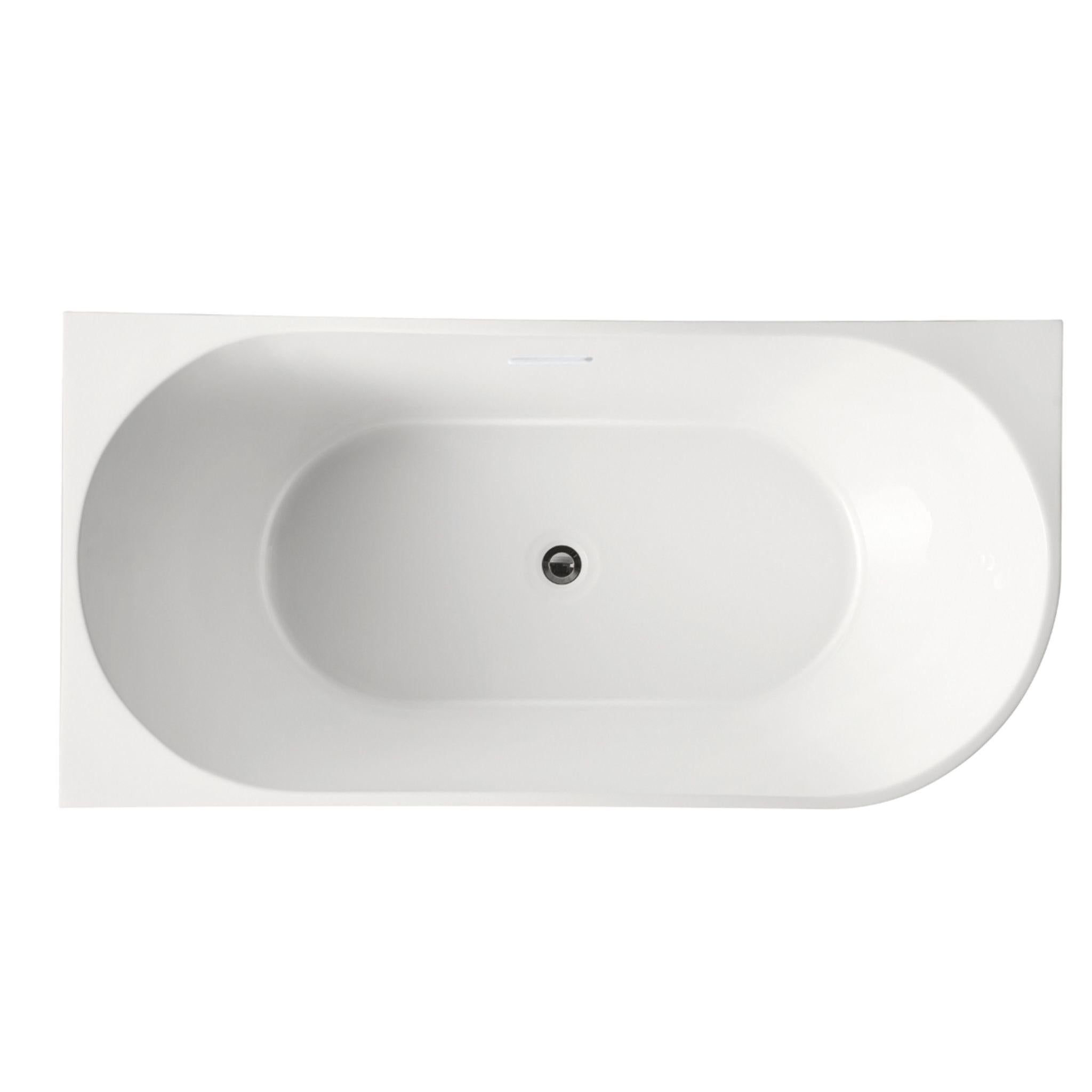 LUKKA BINGIE SKIRT LEFT CORNER BATHTUB OVERFLOW MATTE WHITE (AVAILABLE IN 1400MM, 1500MM AND 1700MM)
