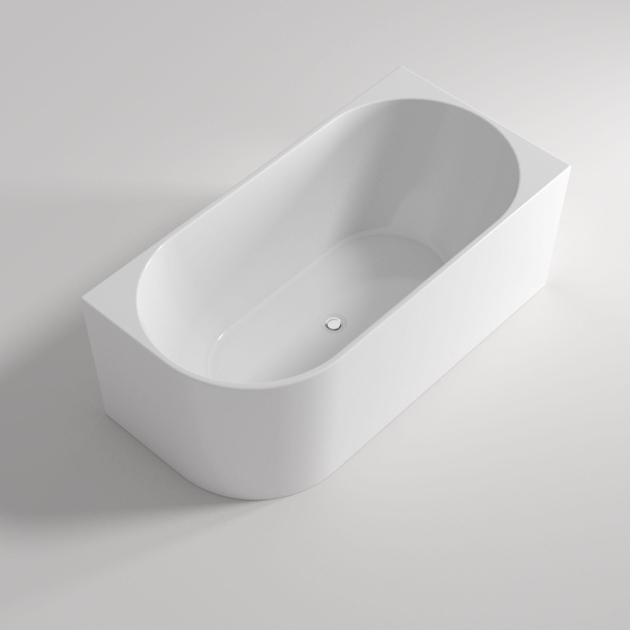 LUKKA BINGIE SKIRT RIGHT CORNER BATHTUB GLOSS WHITE (AVAILABLE IN 1400MM, 1500MM AND 1700MM)