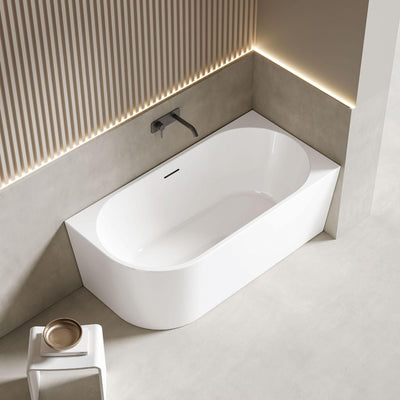 LUKKA BINGIE SKIRT RIGHT CORNER BATHTUB OVERFLOW GLOSS WHITE (AVAILABLE IN 1400MM, 1500MM AND 1700MM)