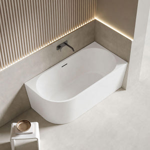 LUKKA BINGIE SKIRT RIGHT CORNER BATHTUB OVERFLOW MATTE WHITE (AVAILABLE IN 1400MM, 1500MM AND 1700MM)