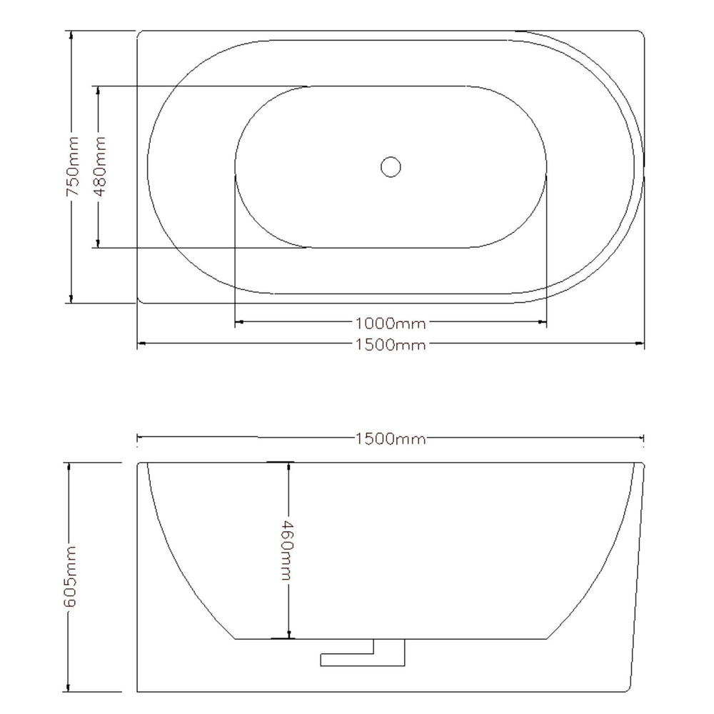 LUKKA BINGIE SKIRT LEFT CORNER BATHTUB GLOSS WHITE (AVAILABLE IN 1400MM, 1500MM AND 1700MM)