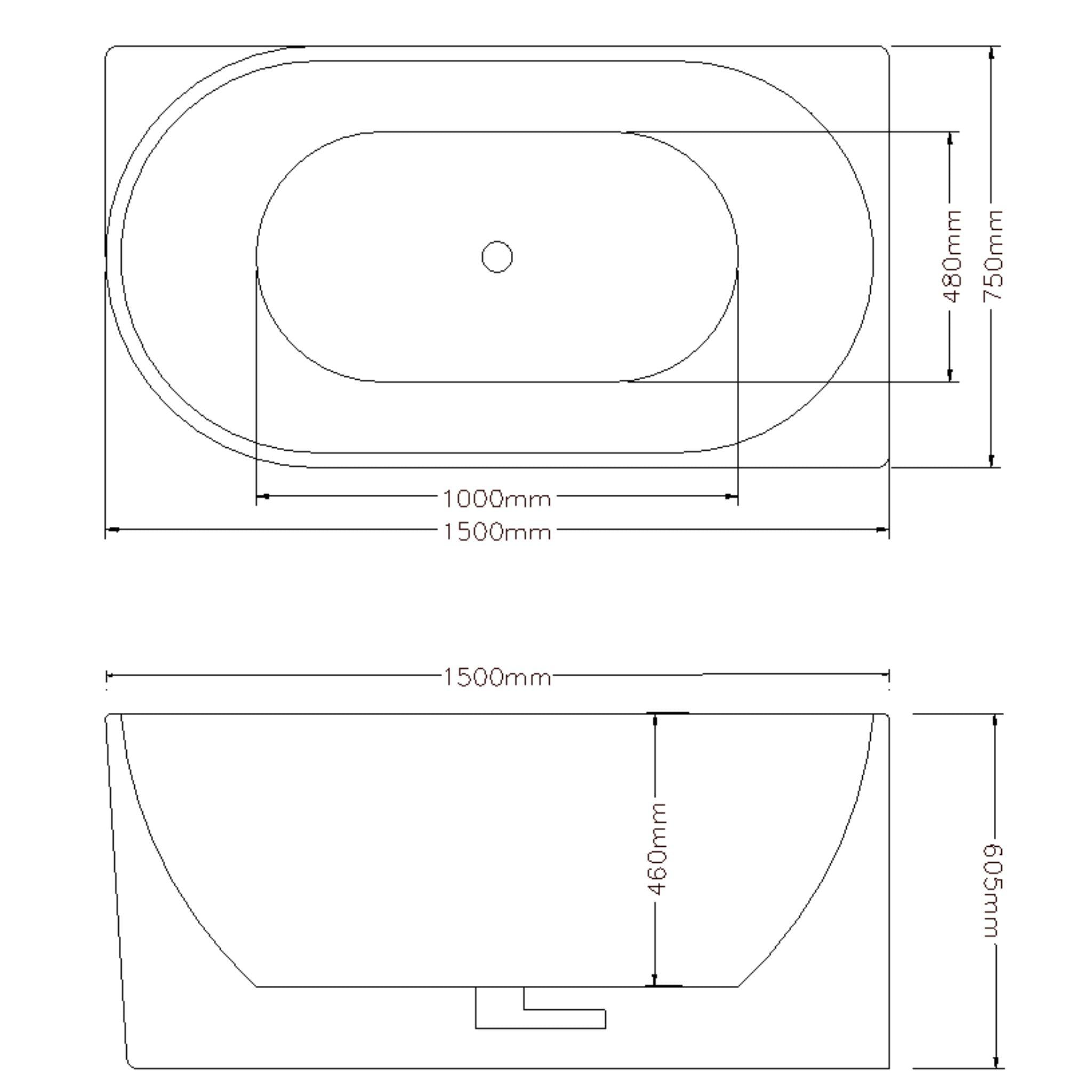 LUKKA BINGIE SKIRT RIGHT CORNER BATHTUB GLOSS WHITE (AVAILABLE IN 1400MM, 1500MM AND 1700MM)