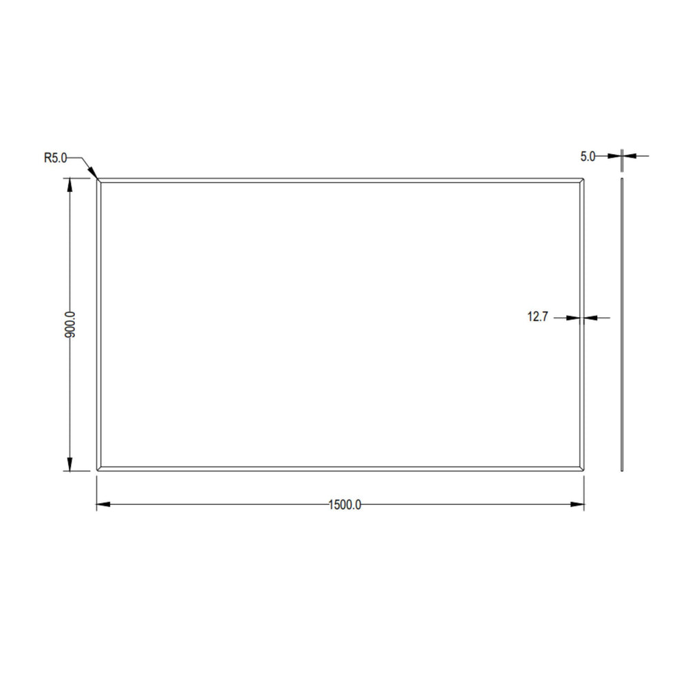 LUKKA RECTTA RECTANGULAR FRAMELESS BEVEL EDGE PLAIN MIRROR 1500X900MM
