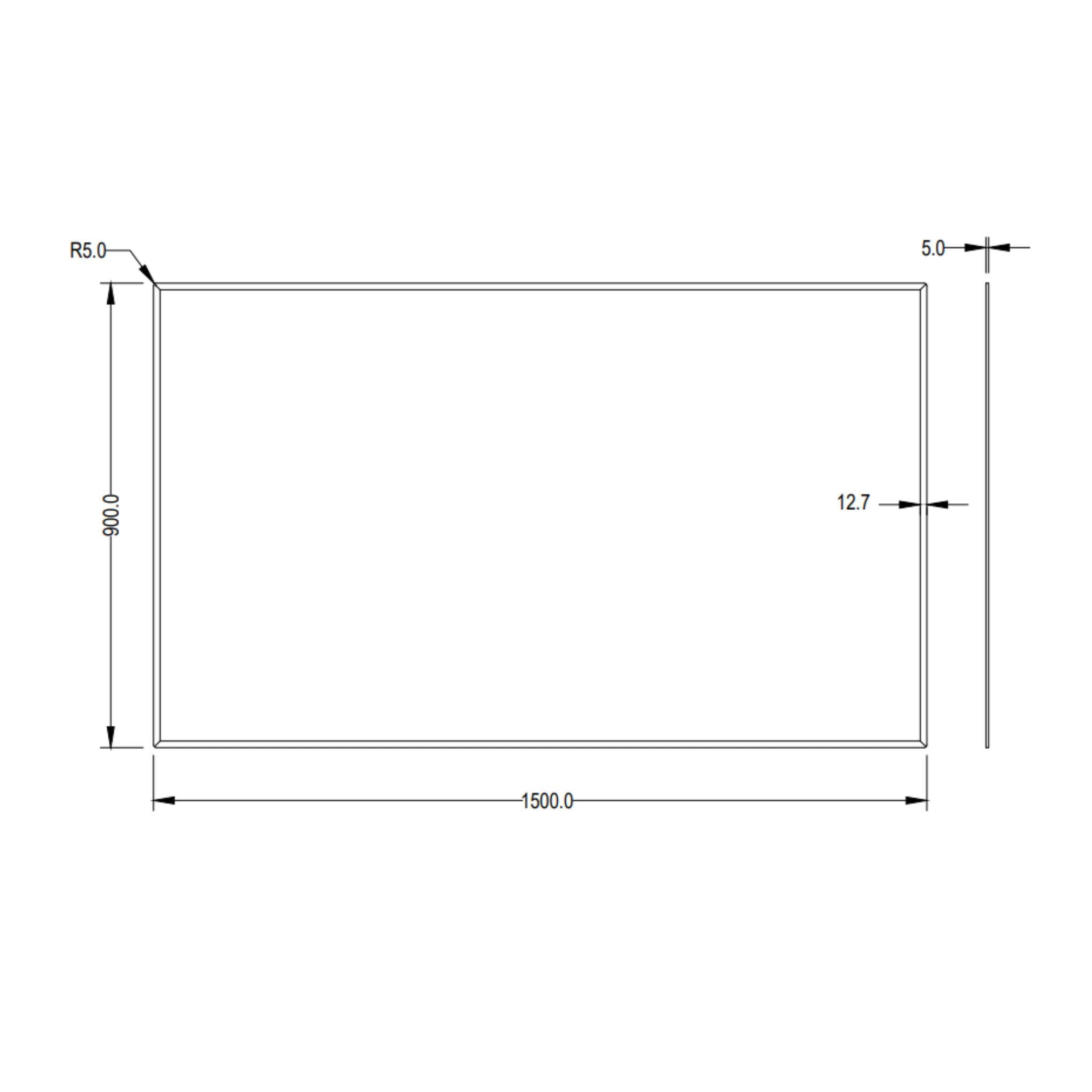LUKKA RECTTA RECTANGULAR FRAMELESS BEVEL EDGE PLAIN MIRROR 1500X900MM