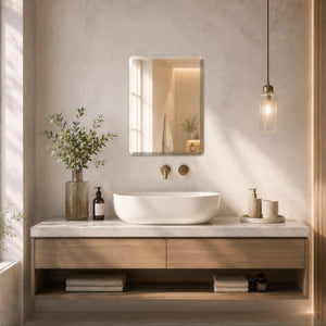 LUKKA RECTTA RECTANGULAR FRAMELESS BEVEL EDGE PLAIN MIRROR 450X600MM