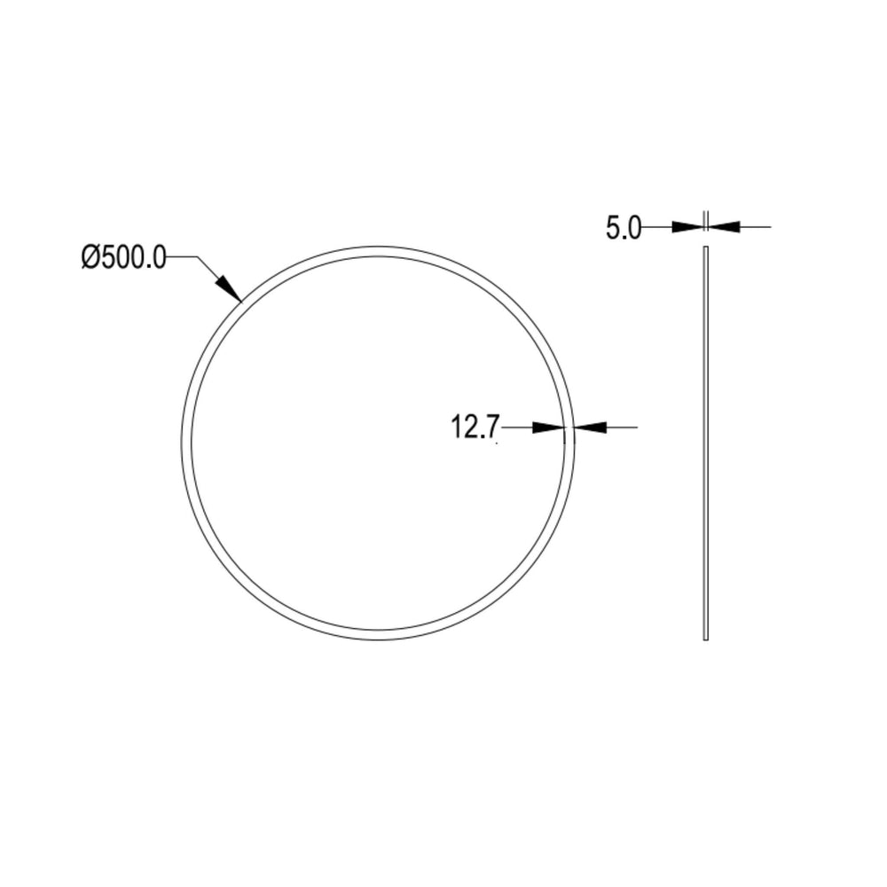 LUKKA ORBIS ROUND FRAMELESS BEVEL EDGE PLAIN MIRROR 500X500MM
