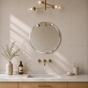 LUKKA ORBIS ROUND FRAMELESS BEVEL EDGE PLAIN MIRROR 600X600MM