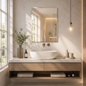 LUKKA RECTTA RECTANGULAR FRAMELESS BEVEL EDGE PLAIN MIRROR 600X750MM