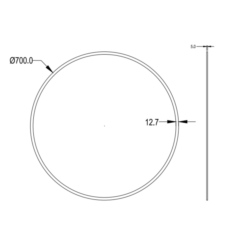 LUKKA ORBIS ROUND FRAMELESS BEVEL EDGE PLAIN MIRROR 700X700MM