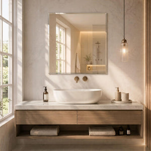 LUKKA RECTTA RECTANGULAR FRAMELESS BEVEL EDGE PLAIN MIRROR 750X750MM