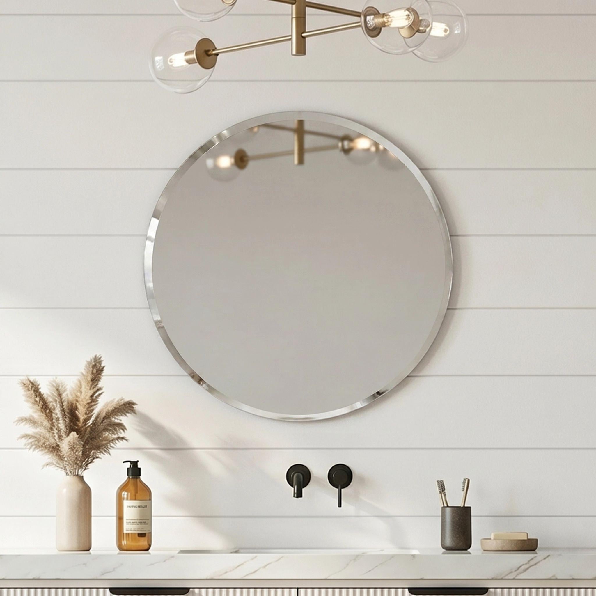LUKKA ORBIS ROUND FRAMELESS BEVEL EDGE PLAIN MIRROR 800X800MM