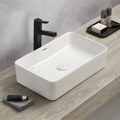 LUKKA CRETE ABOVE COUNTER BASIN GLOSS WHITE 555MM