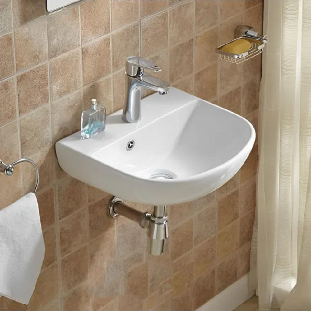 LUKKA CARRIDA WALL HUNG BASIN GLOSS WHITE 440MM