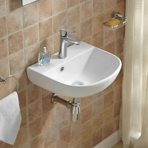 LUKKA CARRIDA WALL HUNG BASIN GLOSS WHITE 440MM