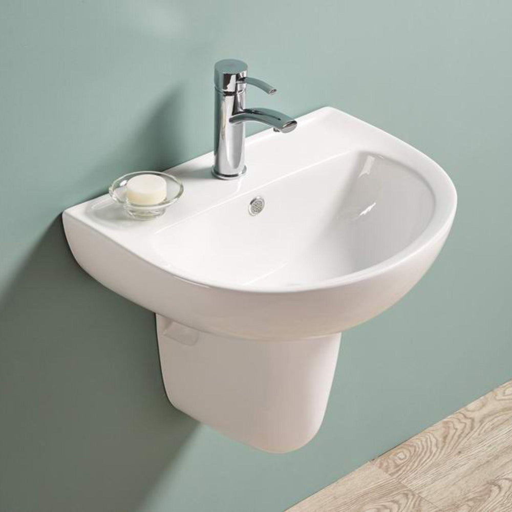 LUKKA CARRIDA WALL HUNG CARE BASIN GLOSS WHITE 565MM