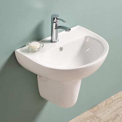LUKKA CARRIDA WALL HUNG CARE BASIN GLOSS WHITE 565MM