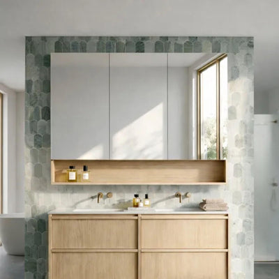 LUKKA CLARK SANDY OAK MATTE MIRROR SHAVING CABINET 1200MM