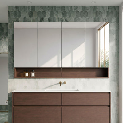 LUKKA CLARK MOCHA OAK MATTE MIRROR SHAVING CABINET 1500MM