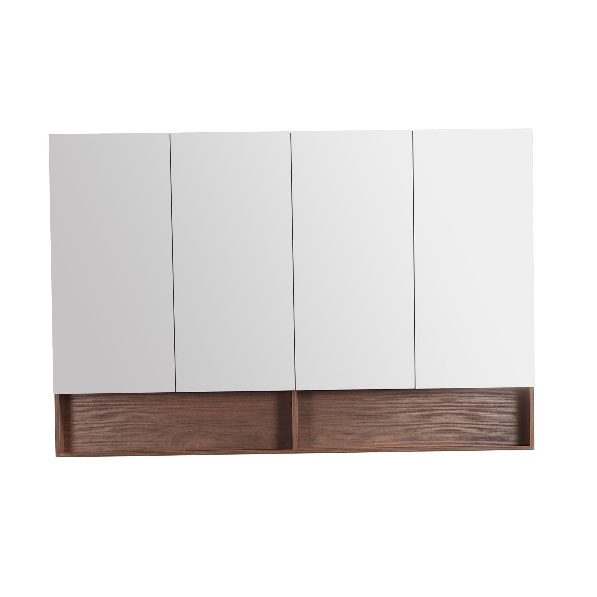 LUKKA CLARK MOCHA OAK MATTE MIRROR SHAVING CABINET 1500MM