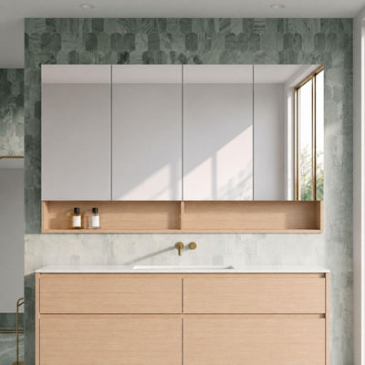 LUKKA CLARK SANDY OAK MATTE MIRROR SHAVING CABINET 1500MM