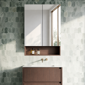 LUKKA CLARK MOCHA OAK MATTE MIRROR SHAVING CABINET 600MM