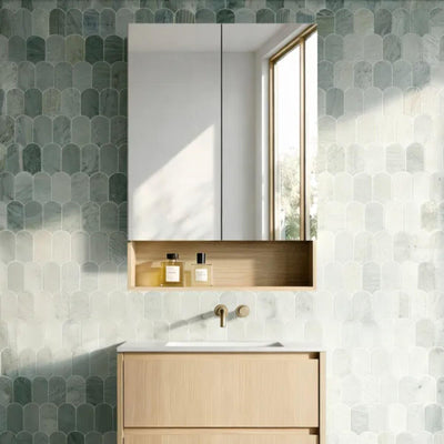 LUKKA CLARK SANDY OAK MATTE MIRROR SHAVING CABINET 600MM