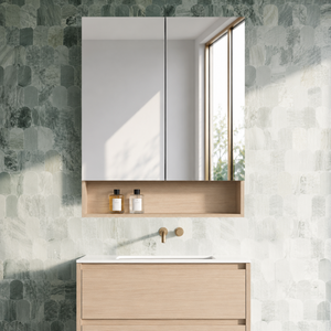 LUKKA CLARK SANDY OAK MATTE MIRROR SHAVING CABINET 750MM