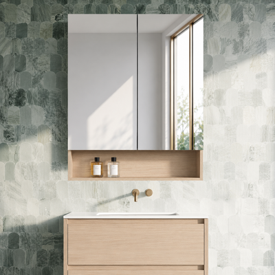 LUKKA CLARK SANDY OAK MATTE MIRROR SHAVING CABINET 750MM