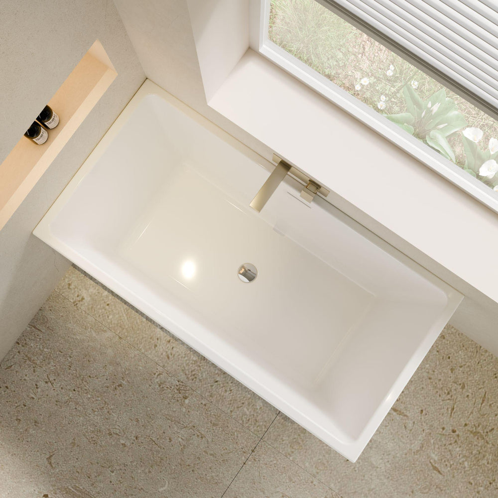 LUKKA CRETE MULTIFIT FREESTANDING BATHTUB OVERFLOW GLOSS WHITE (AVAILABLE IN 1000MM AND 1350MM)