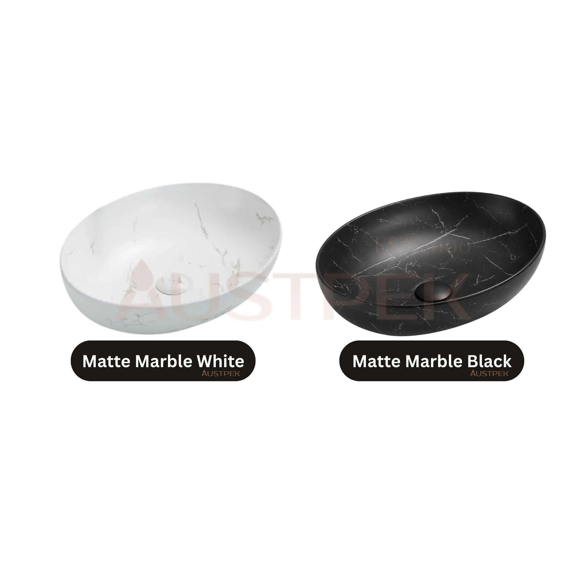 LUKKA CAREY ABOVE COUNTER BASIN MATTE MARBLE WHITE 520MM