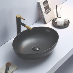 LUKKA CAREY ABOVE COUNTER BASIN MATTE BLACK 520MM