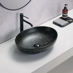 LUKKA CAREY ABOVE COUNTER BASIN MATTE MARBLE BLACK 520MM