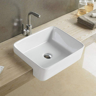 LUKKA KLIFF SEMI RECESSED BASIN GLOSS WHITE 480MM