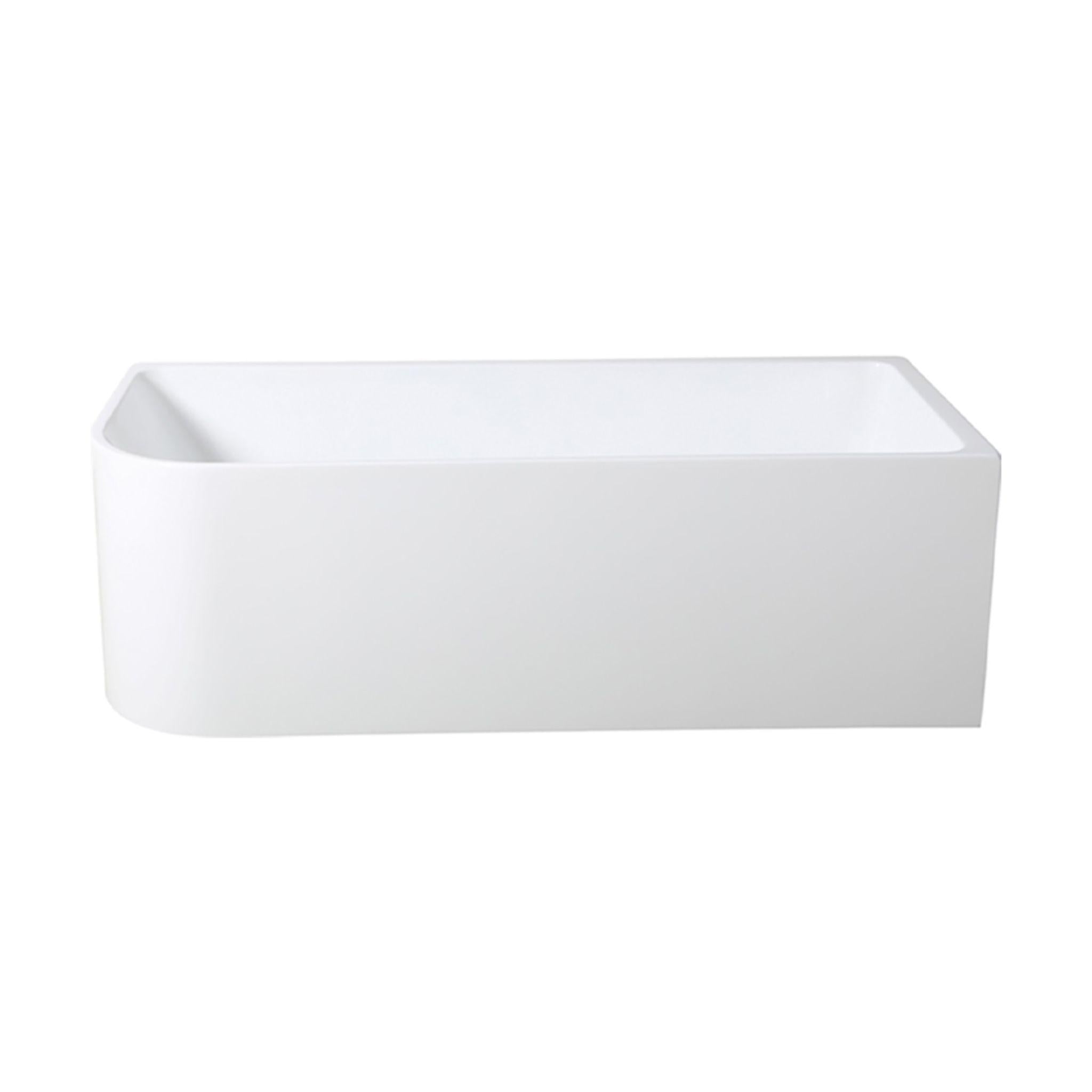 LUKKA CLAYTON FREESTANDING RIGHT CORNER BATHTUB GLOSS WHITE (AVAILABLE IN 1400MM, 1500MM AND 1700MM)