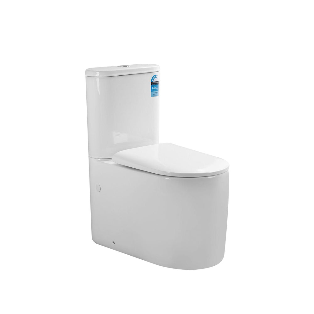 LUKKA DEVITO TORNADO RIMLESS BACK TO WALL TOILET SUITE GLOSS WHITE
