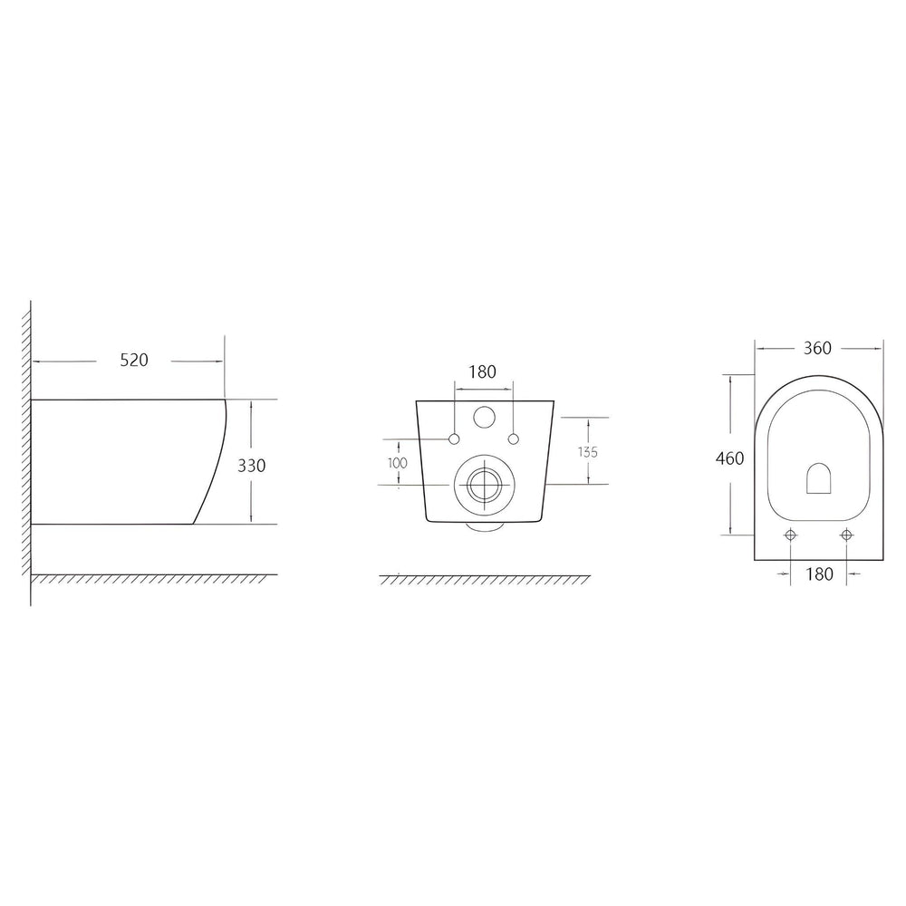 LUKKA DEVITO TORNADO RIMLESS WALL HUNG PAN GLOSS WHITE