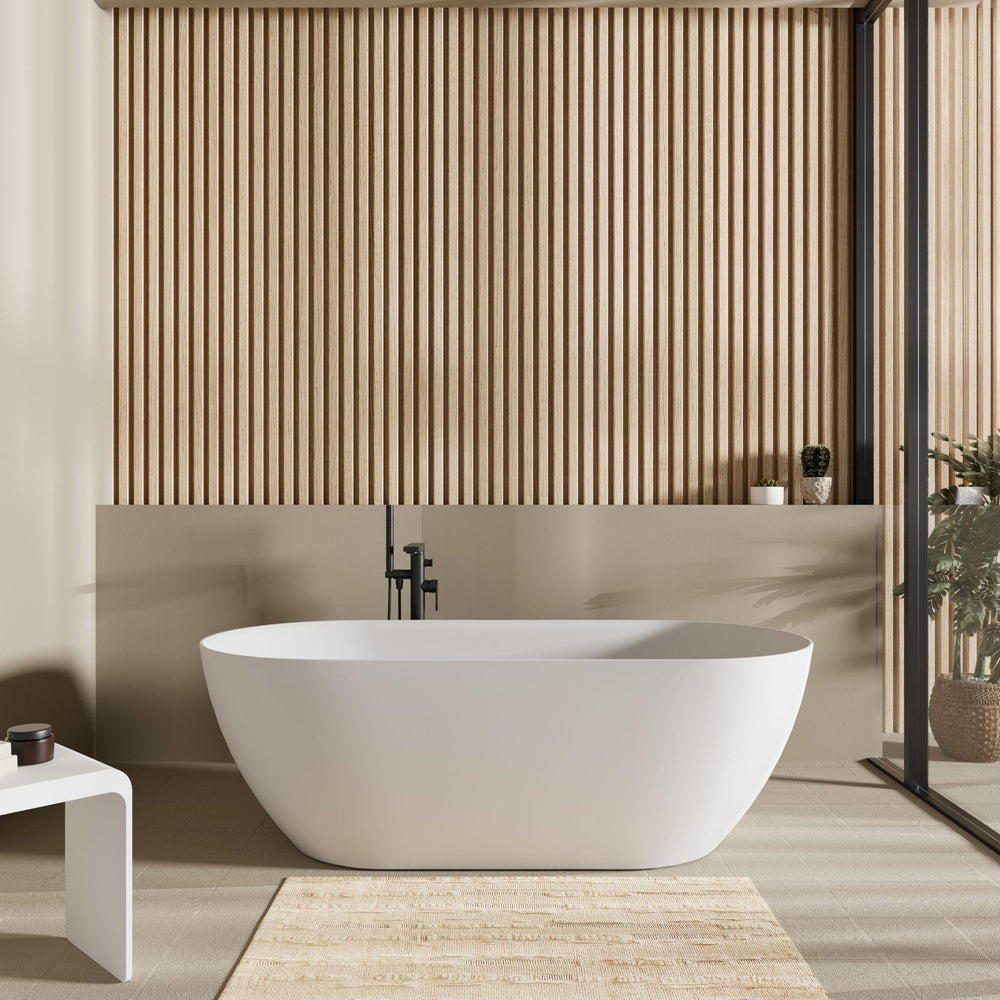 LUKKA ELLIPS SLIM FREESTANDING BATHTUB MATTE WHITE (AVAILABLE IN MULTIPLE SIZES)