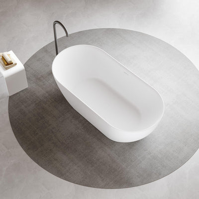 LUKKA ELLIPS SLIM FREESTANDING BATHTUB WITH OVERFLOW MATTE WHITE (AVAILABLE IN 1395MM, 1530MM AND 1700MM)
