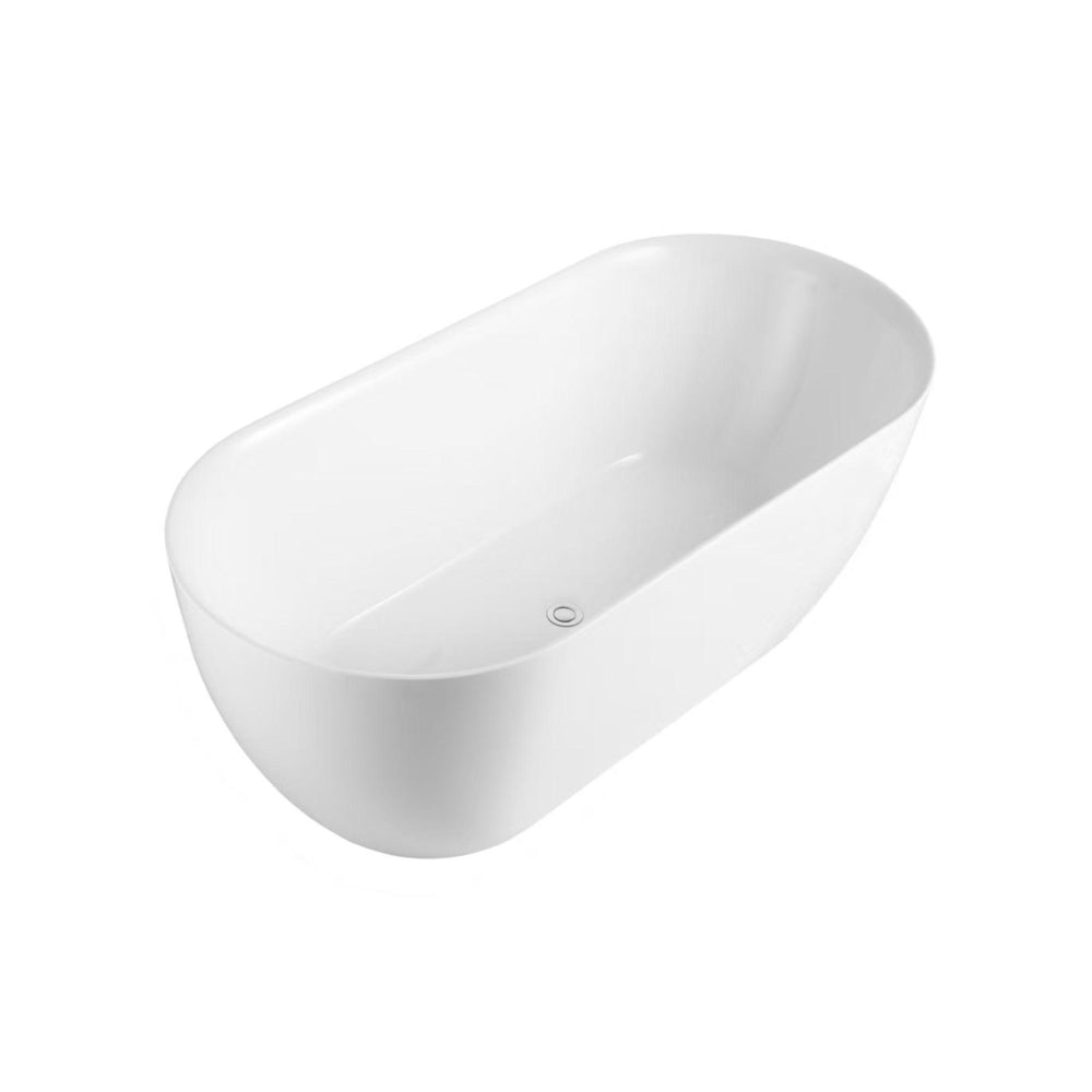 LUKKA ELLIPS SLIM FREESTANDING BATHTUB GLOSS WHITE (AVAILABLE IN MULTIPLE SIZES)