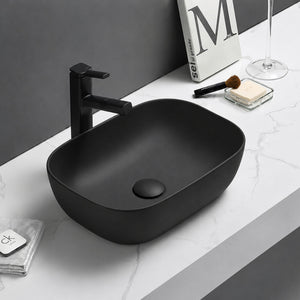 LUKKA ELLIPS ABOVE COUNTER BASIN MATTE BLACK 460MM