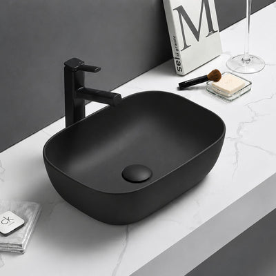 LUKKA ELLIPS ABOVE COUNTER BASIN MATTE BLACK 460MM