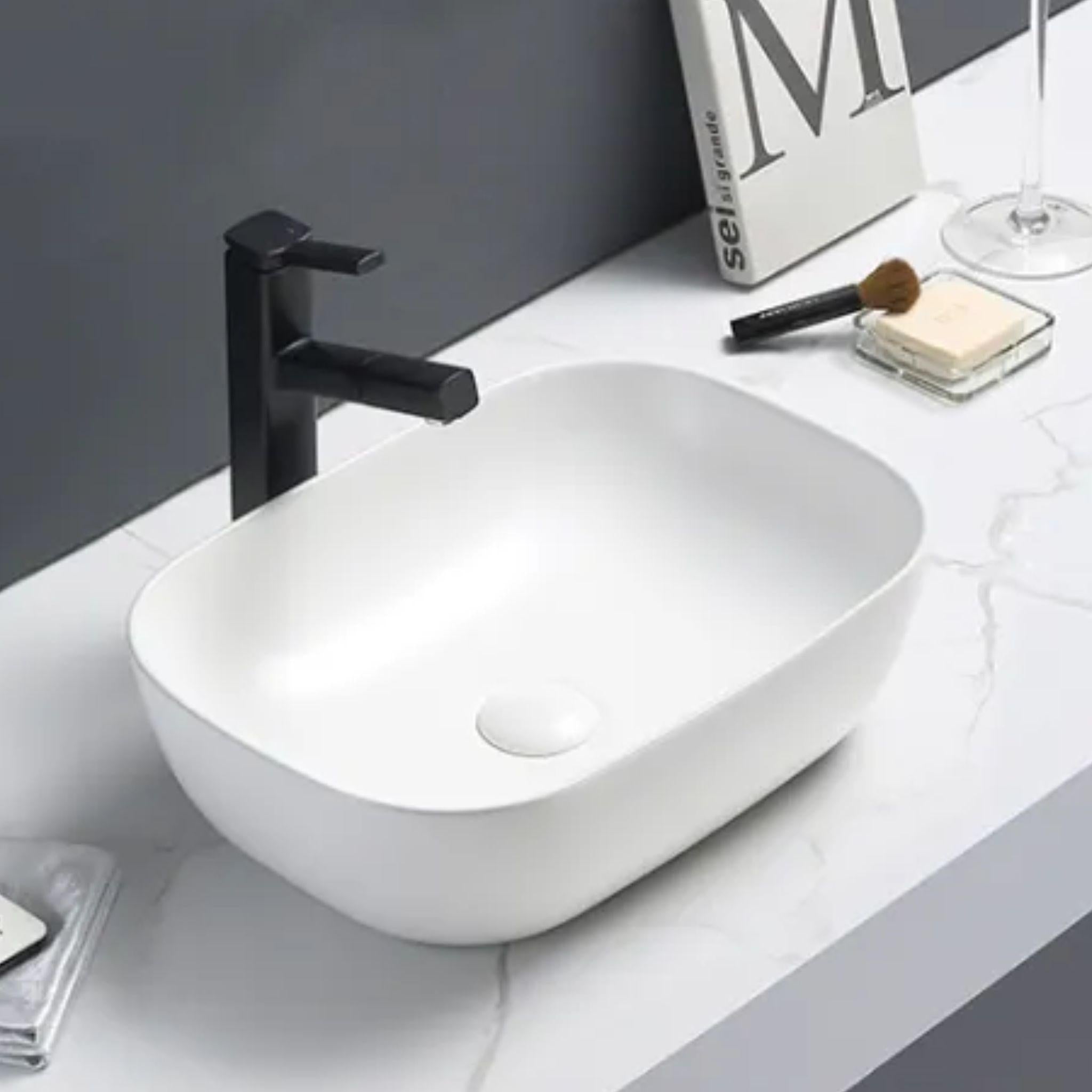 LUKKA ELLIPS ABOVE COUNTER BASIN MATTE WHITE 460MM