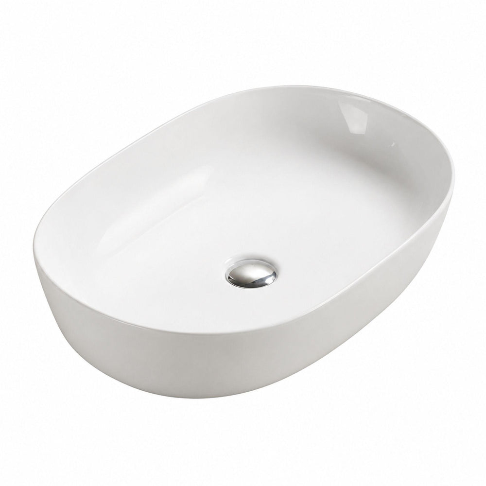 LUKKA ELLIPS ABOVE COUNTER BASIN GLOSS WHITE 490MM