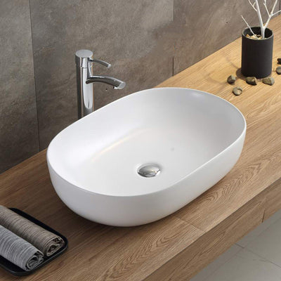 LUKKA ELLIPS ABOVE COUNTER BASIN MATTE WHITE 490MM