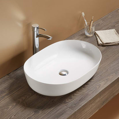LUKKA ELLIPS ABOVE COUNTER BASIN GLOSS WHITE 490MM