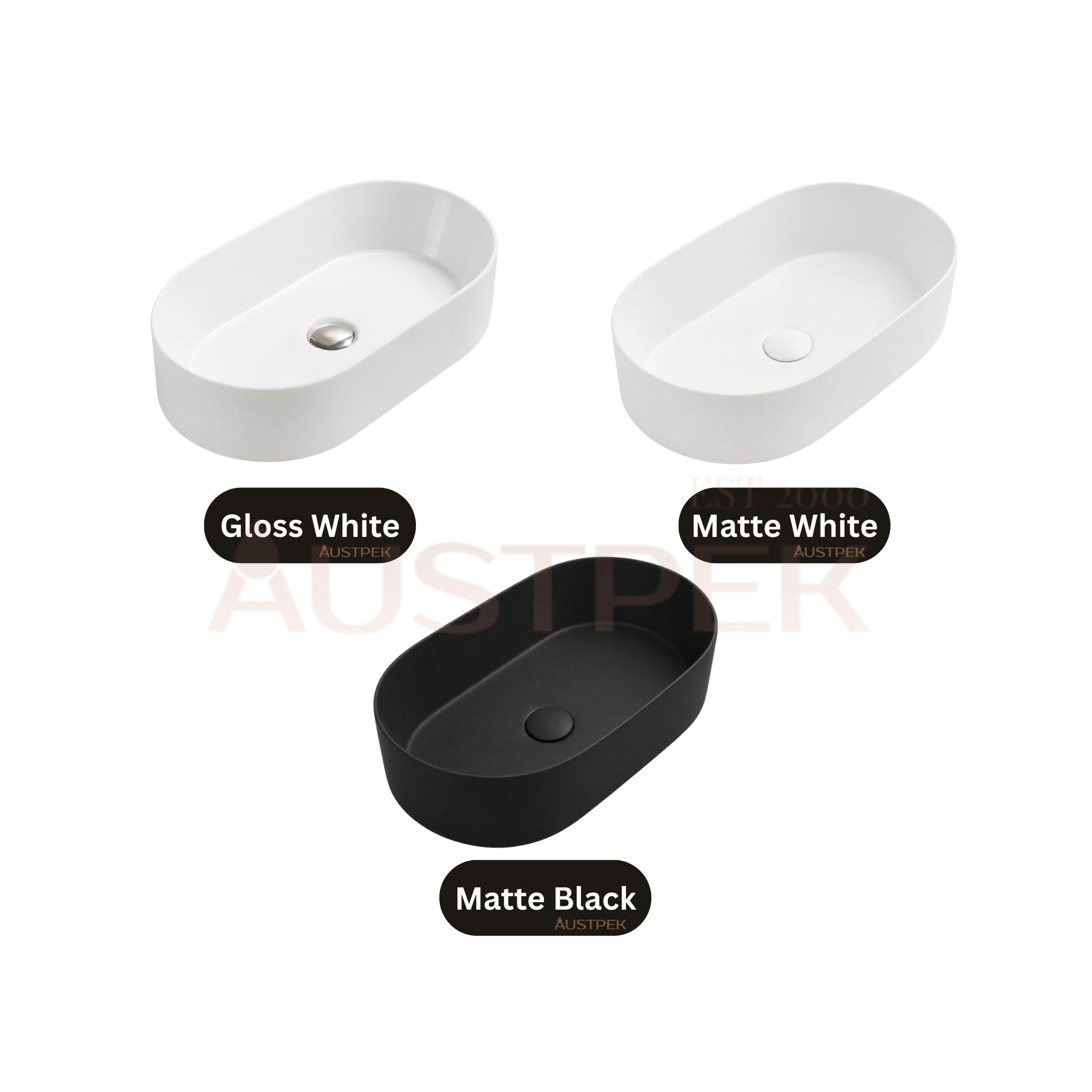 LUKKA ELLIPS ABOVE COUNTER BASIN MATTE BLACK 525MM