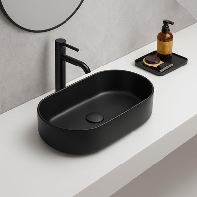 LUKKA ELLIPS ABOVE COUNTER BASIN MATTE BLACK 525MM
