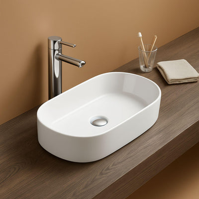 LUKKA ELLIPS ABOVE COUNTER BASIN GLOSS WHITE 525MM
